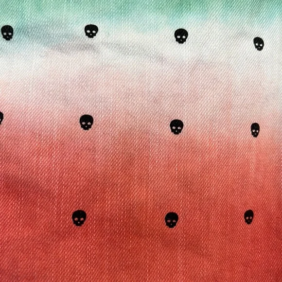 Lovesick skull denim 3 color dip dye shorts - Picture 2 of 3